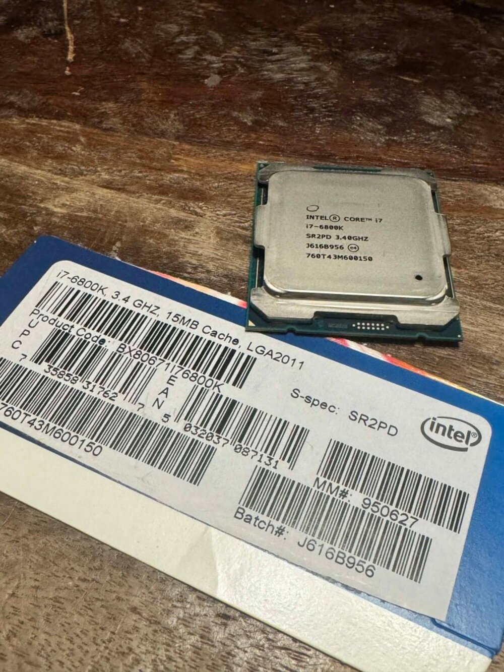 ntel Core i7-6800K 3.4GHz 6-Core LGA 2011 15MB Desktop CPU Processor SR2PD